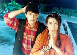 Aamir khan and Karishma Kapoor